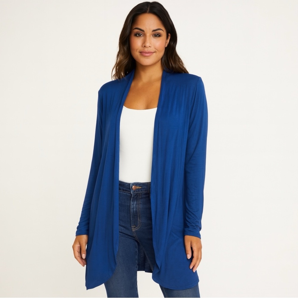 NWT J. Jill Blue Ridge Open Front‎ Cardigan Sweater XL Lightweight Wearever Soft